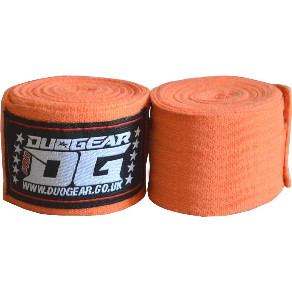 DUO GEAR 1.5m MUAY THAI BOXING KICKBOXING MMA MARTIAL ARTS FIST BANDAGE MEXICAN STYLE HAND WRAPS (FOR KIDS) (Orange)