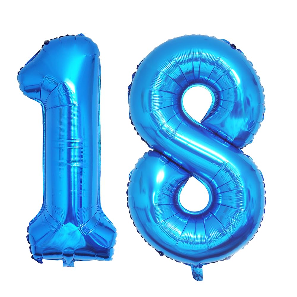Foil Globo Número 5 Azul 40" (101cm), Inflable Helio o aire, Gigante Numeros 0-9, 10-19, 20-29, 30-100, Grande Globos Decoración para La Boda Aniversario y Cumpleaños Fiestas — view 413