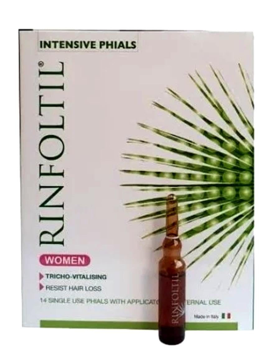 Rinfoltil Anti Hair Loss Vial For Women 14 Amp With Saw Palmetto, Green