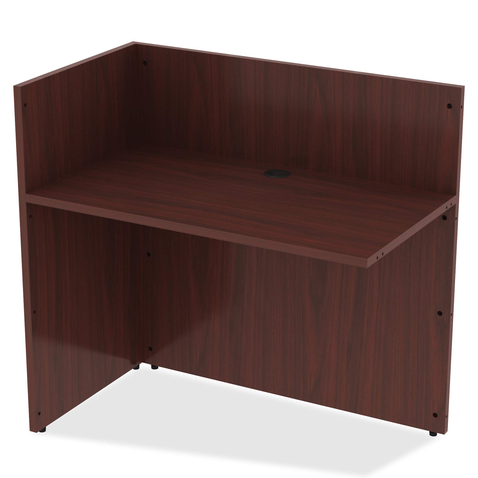 Lorell 59627 Essentials Reception Desk, Mahogany Laminate