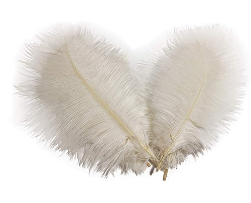 Lampu Plumas de avestruz de 8 a 10 pulgadas para centros de mesa de boda, decoración del hogar, paquete de 10 unidades (blanco)