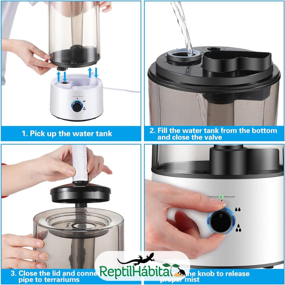 Nebulizzatore ad ultrasuoni per rettili - Ideale per anfibi e rettili - CREA Nebulizzatore sottile per idratazione e benessere