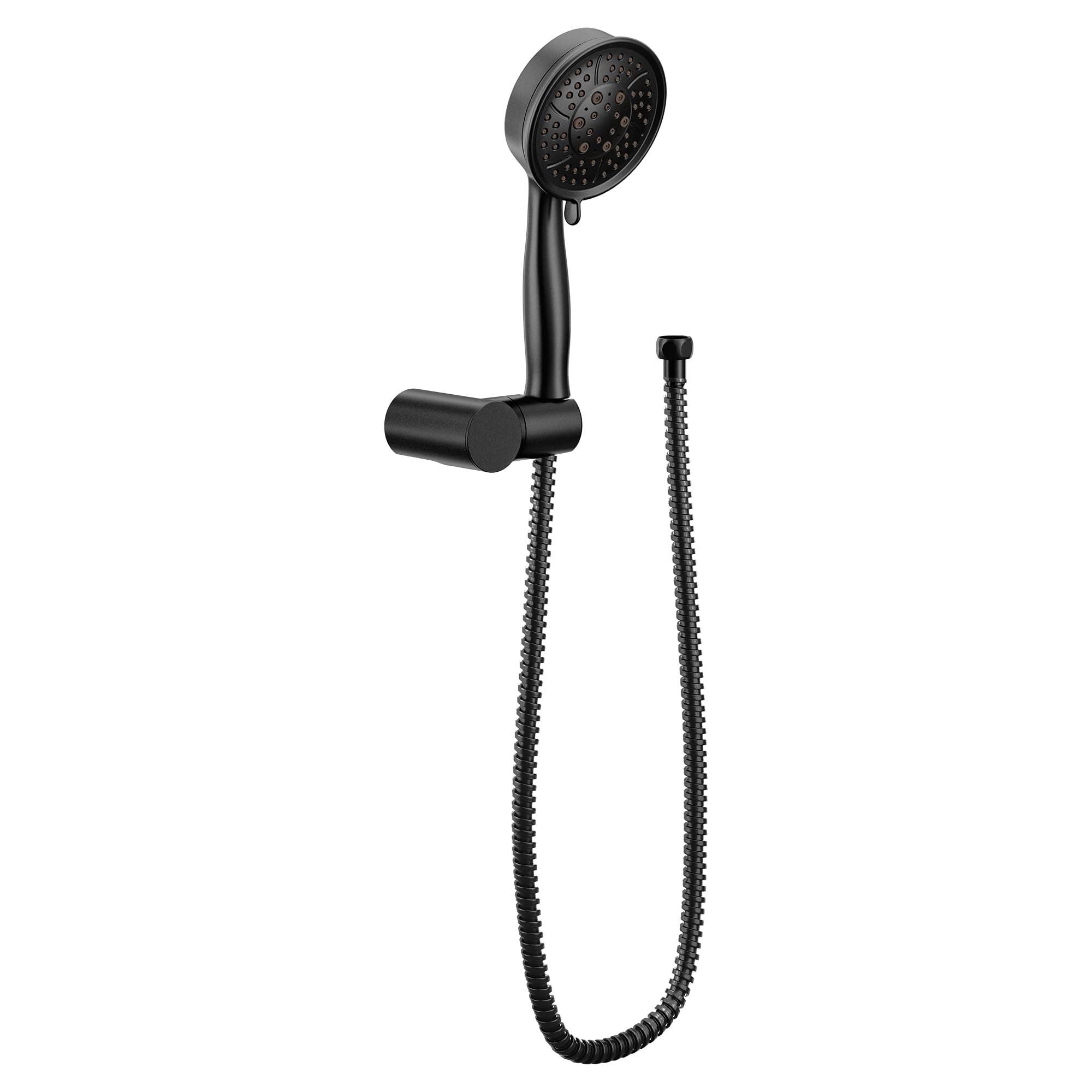 Moen 3636EPBL - Ducha de mano de cuatro funciones con soporte de pared y manguera de 69 pulgadas, color negro mate
