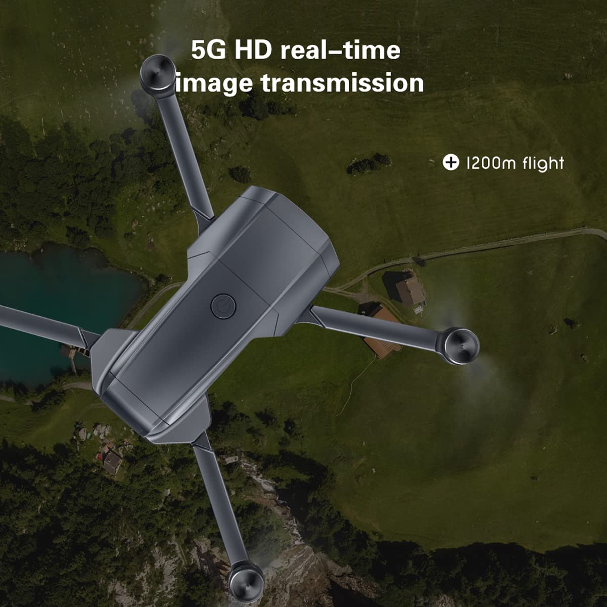 Droni Pieghevoli con videocamera 4K HD, quadrirotore RC per Adulti, Ritorno GPS con Una Chiave, Segui GPS, Volo traiettoria, Avvolgimento a Punto Fisso, Hover ad Altezza Fissa, modalità senz