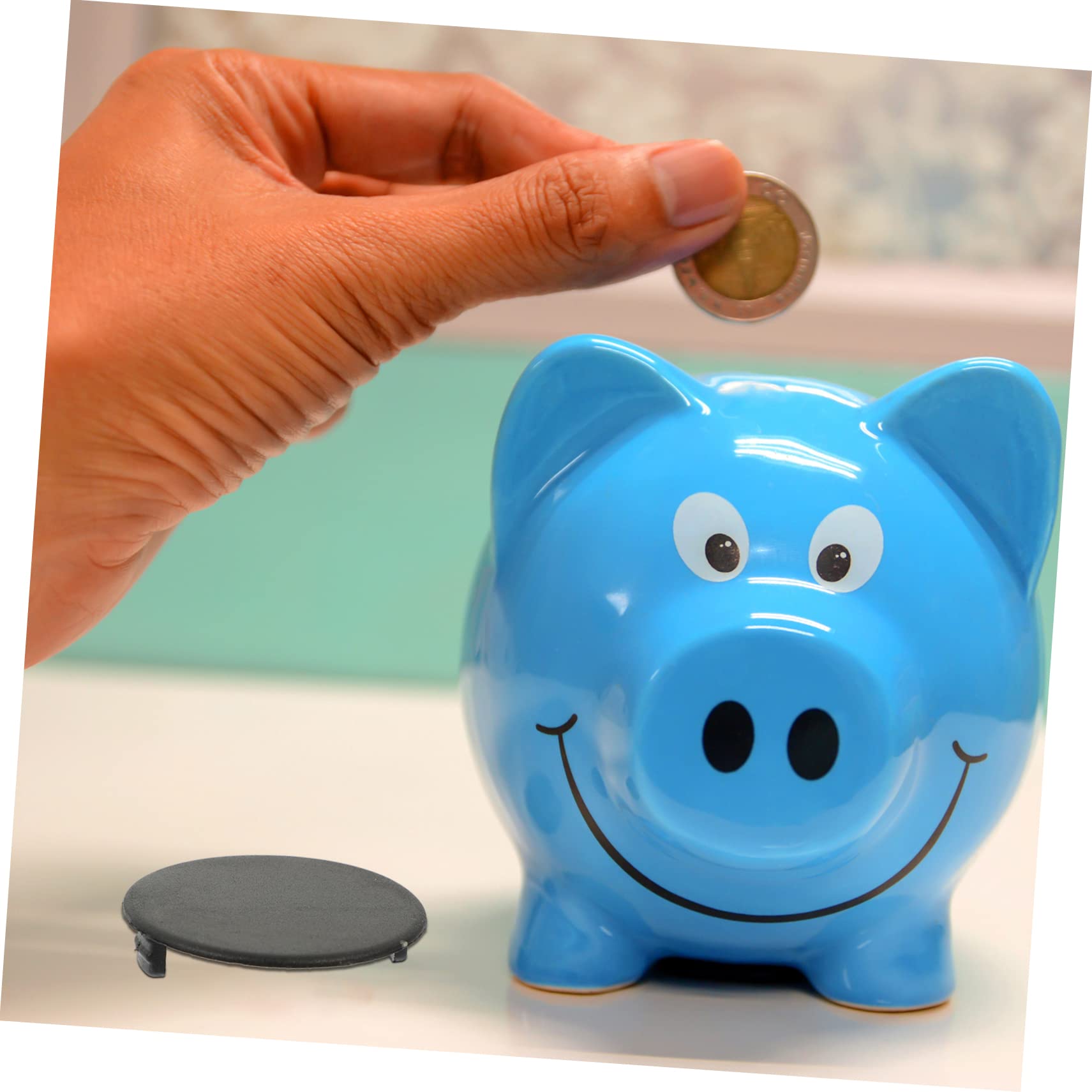 ROMISBABA 20 Pack Plastic Plug Hole Covers Piggy Bank Stoppers Round Save Pot Bottom Covers No Tool Required for Saving Box Doll and More