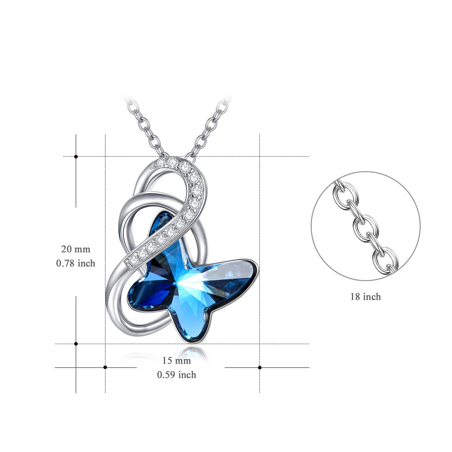 AOBOCO Sterling Silber Schmetterlinge Kette Damen, Schmetterling Schmuck Geschenke für Frauen Mädchen Mama Freundin