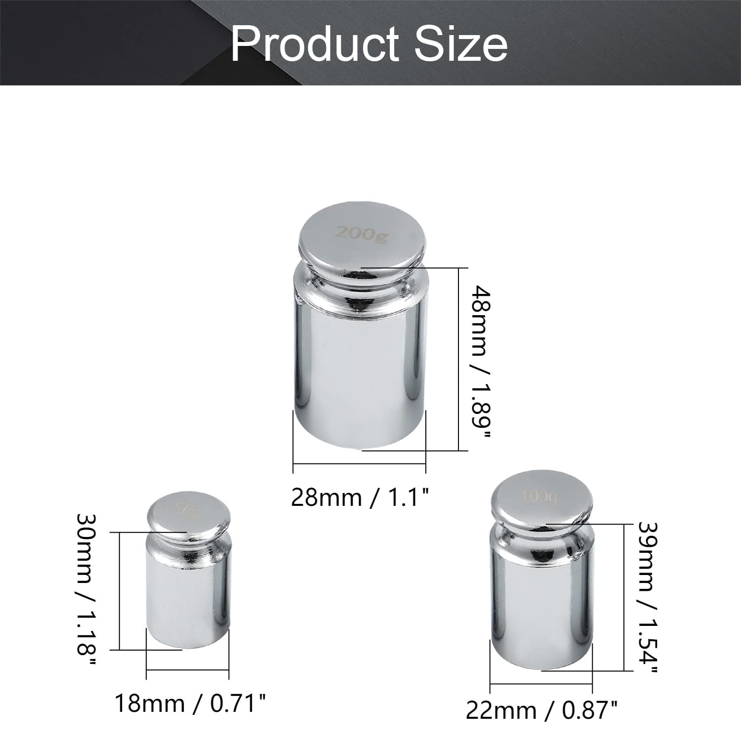 Utoolmart 4pcs Calibration Weight Set 200g 200g 100g 50g M1 Precision Grams Scale Weights Chrome Plated Steel for Digital Balance Scales - 550g in Total