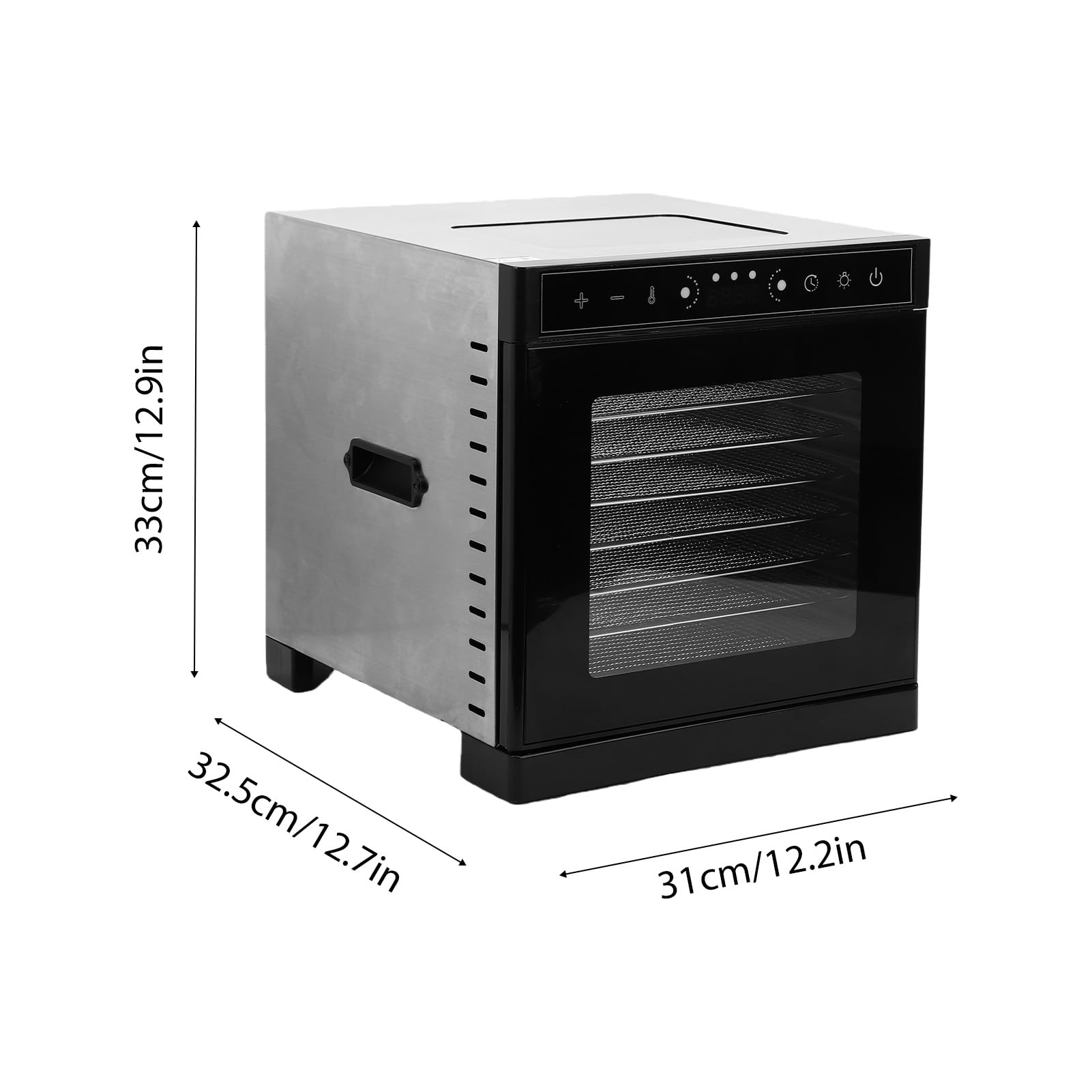Fdit Deshidratador de Alimentos, Máquina Secadora Eléctrica de Alimentos, Secador de Carne Seca con 8 Bandejas de Acero Inoxidable para Carne Seca, Frutas y verduras. (Enchufe UE 220 V)