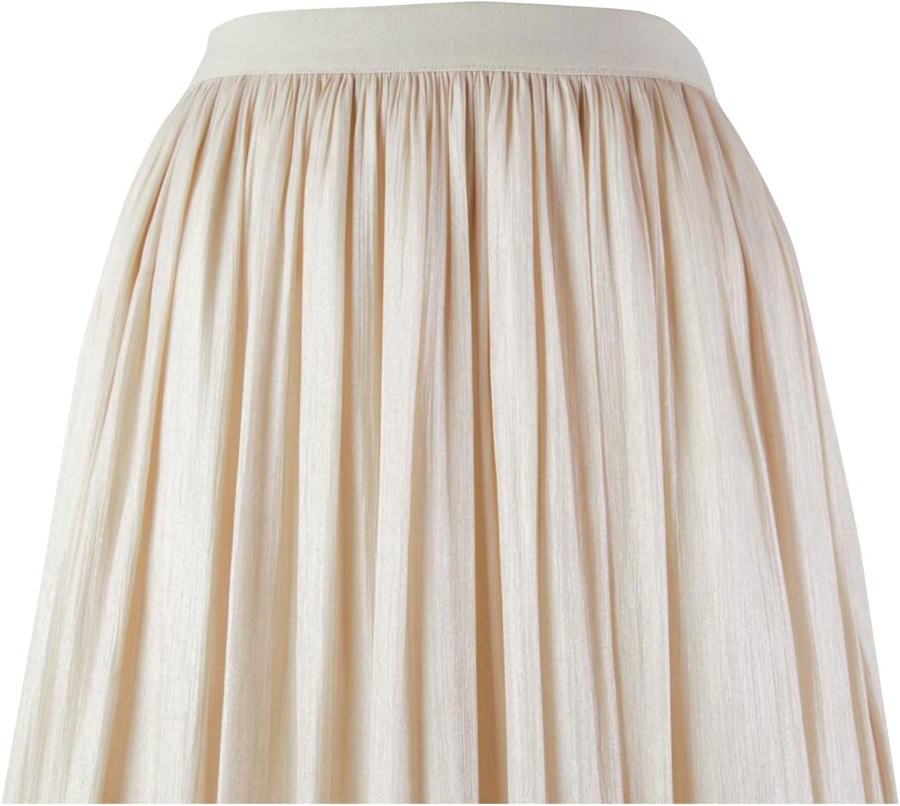 Women's Metallic Shiny Maxi Skirts Lightweight Silky Flowy Skirt for Summer Beach Holiday - Image 5