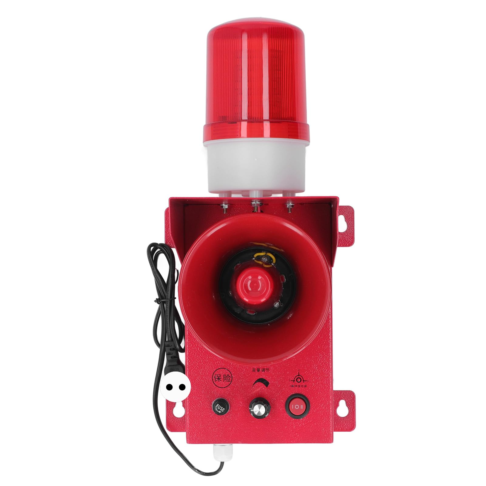 Alarma de Sirena Industrial 55W 130db Volumen Ajustable Alta Potencia Impermeable Alarma de Luz de Sonido Estroboscópica de Emergencia para Sitios de Construcción, Fábricas