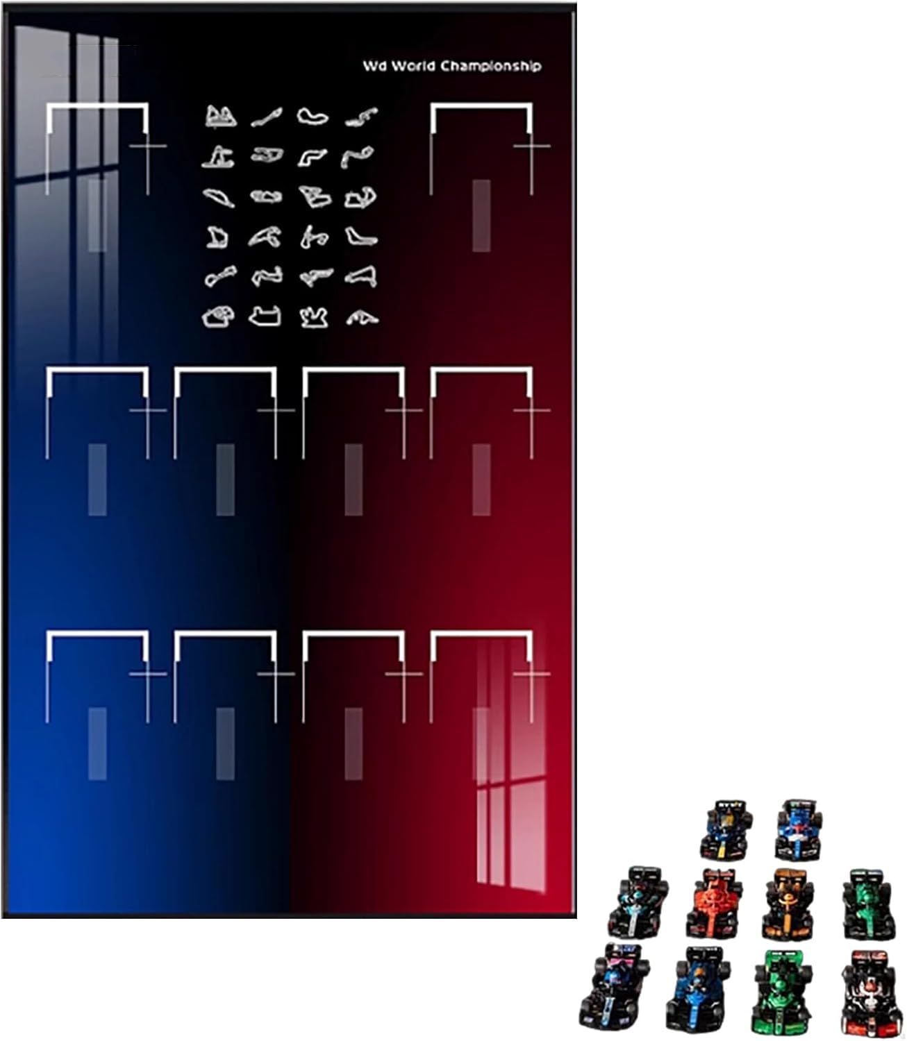 Display Wallboard for Lego 77242-77251 Series Racing Car - Wall Mount Display Stand Art Wall Mount Frame for Racing Car Building Set - 50 x 80 CM (B)