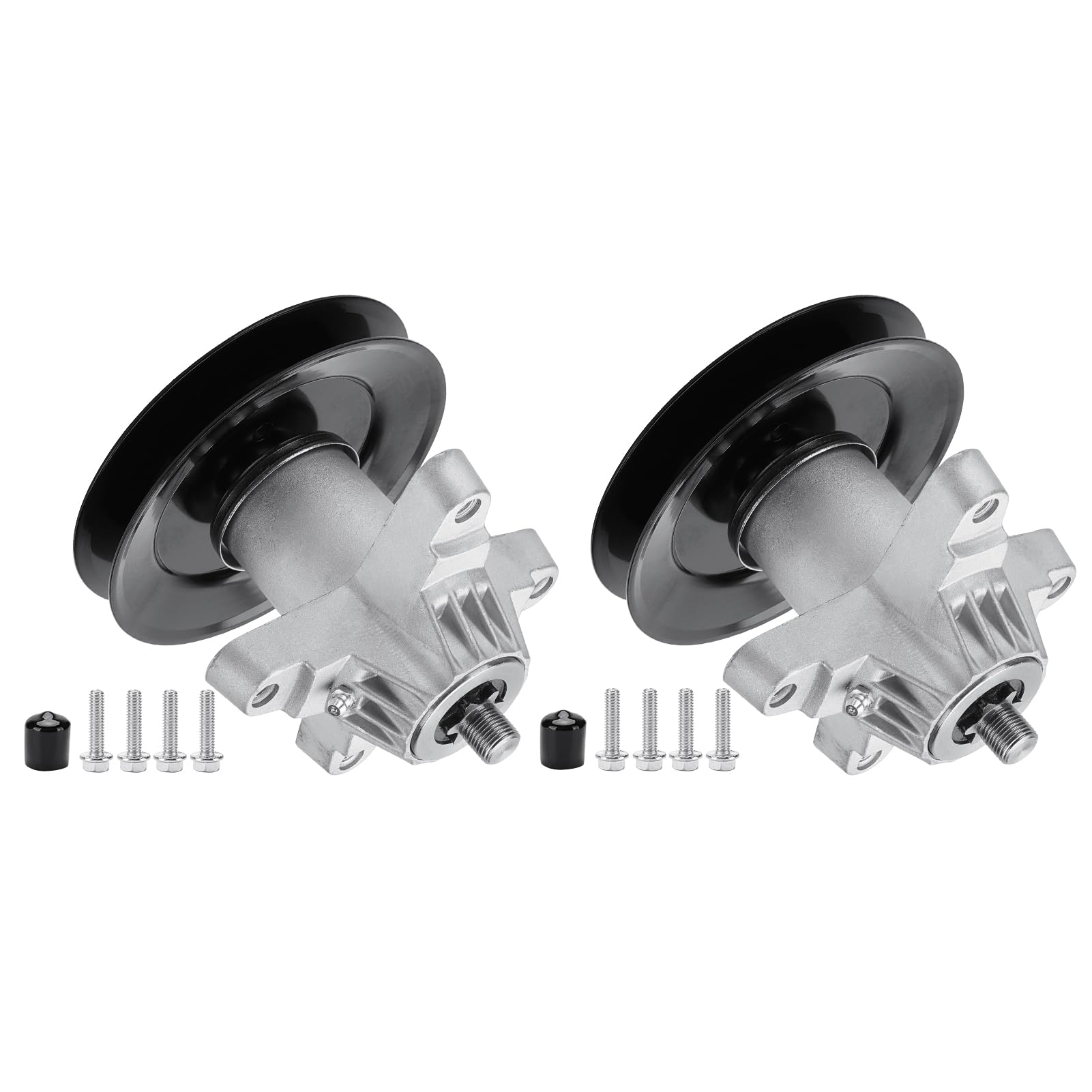 Paquete de 2 conjuntos de husillo de cortacésped de repuesto para Cub Cadet 618-04474B, 618-04495, 918-04474, 918-04474A, 618-0427, 918-0427, 618-0324, 918-0324, para MTD RZ. T con 106 Cubiertas de