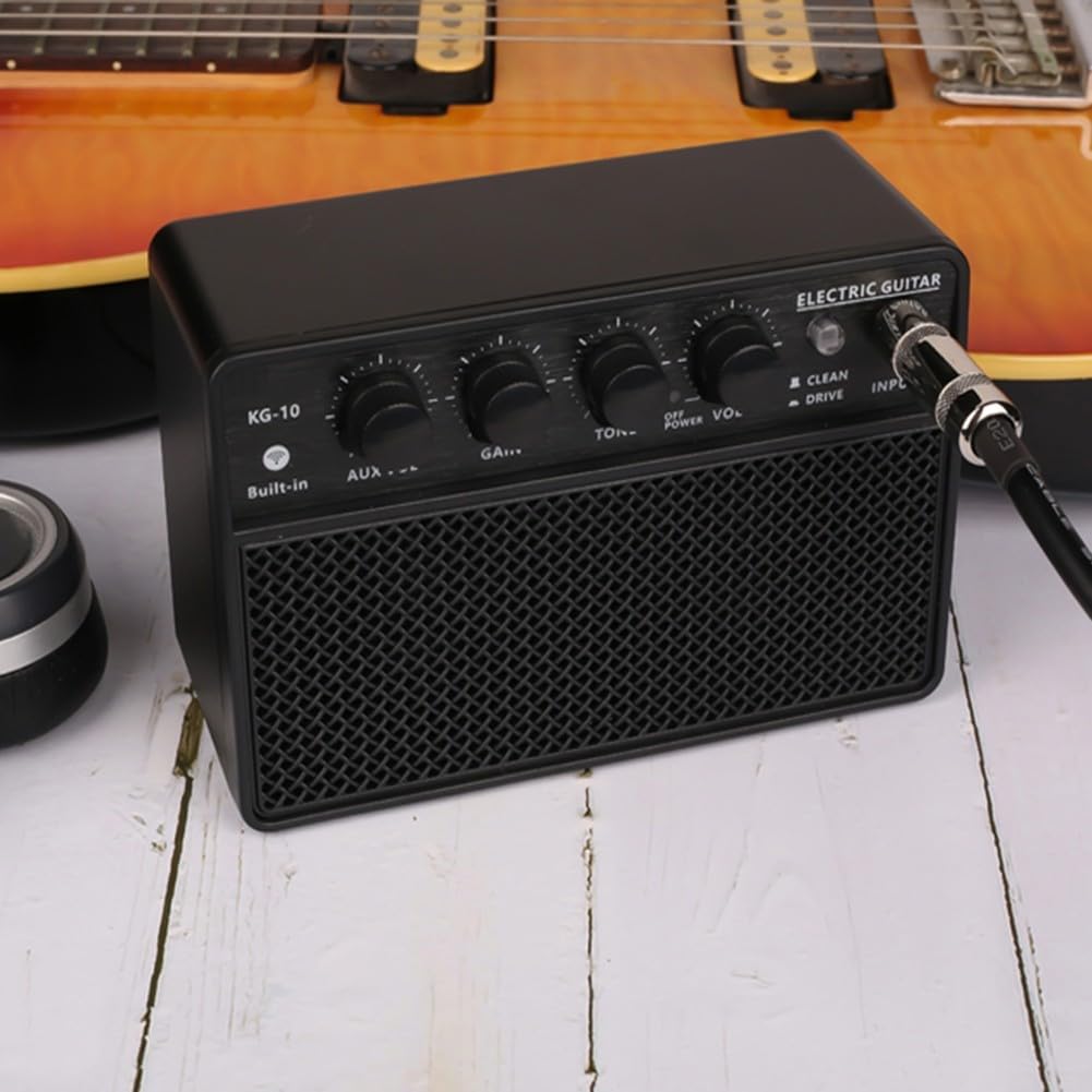 Chitarra elettrica compatta da 15 Watt con effetti di distorsione, amplificatore portatile con uscita cuffie, line-in, per esercizi a casa