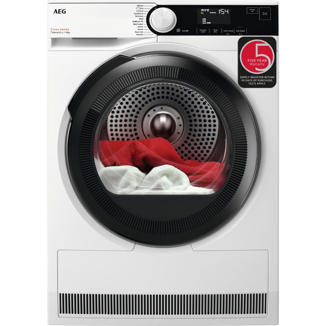 AEG Tumble Dryer 9 kg TR739G4B | 9 kg capacity, heat pump A+++, SensiDry, PreciseDry sensors, reversible door, 850x596x636 mm