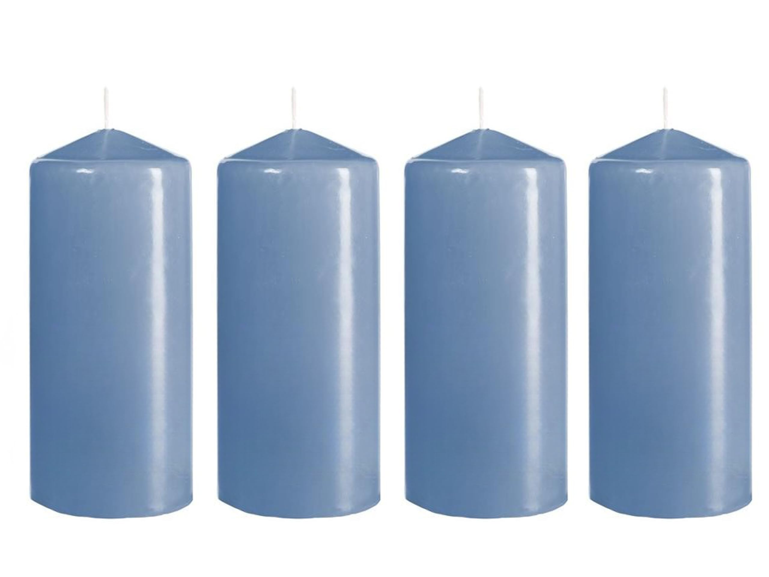 Set di 4 candele a pilastro, Ø 5,8 x 15 cm (diametro x altezza), durata della combustione: 45 ore, senza fuliggine, miscela di paraffina e palma, candela a blocco, corona dell'Avvento, candela di