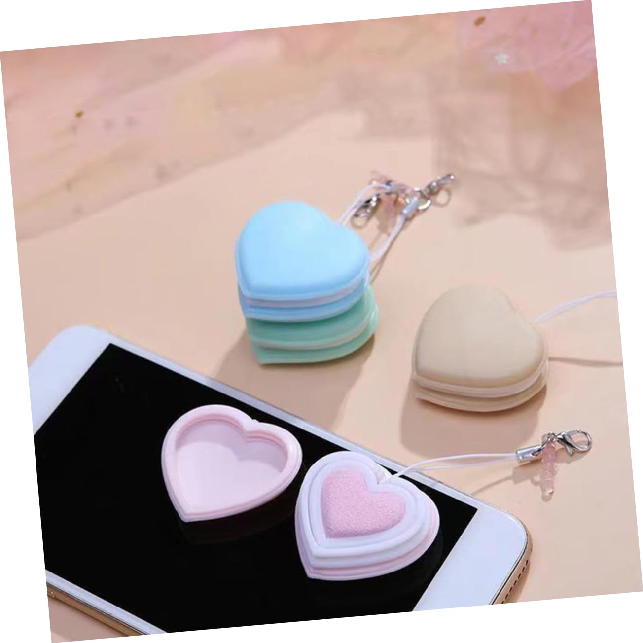 WOFASHPURET 4Pcs Heart Shaped Screen Cleaner Pendant Material Durable Wipe for Glasses Screens Lenses Convenient Pocket Easy to Carry Reusable