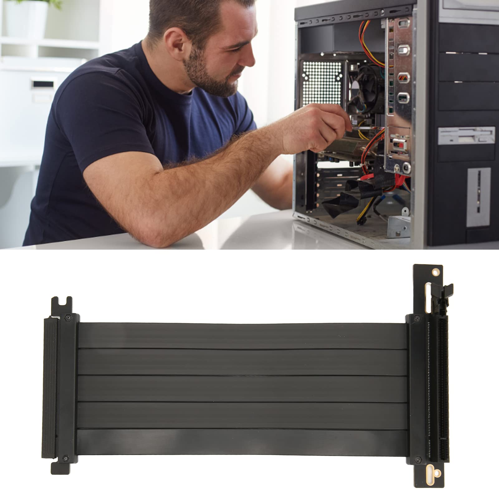 Amazon.co.jp: PCIE 4.0 X16 ライザーケーブル、高速 90 度直角 EMI