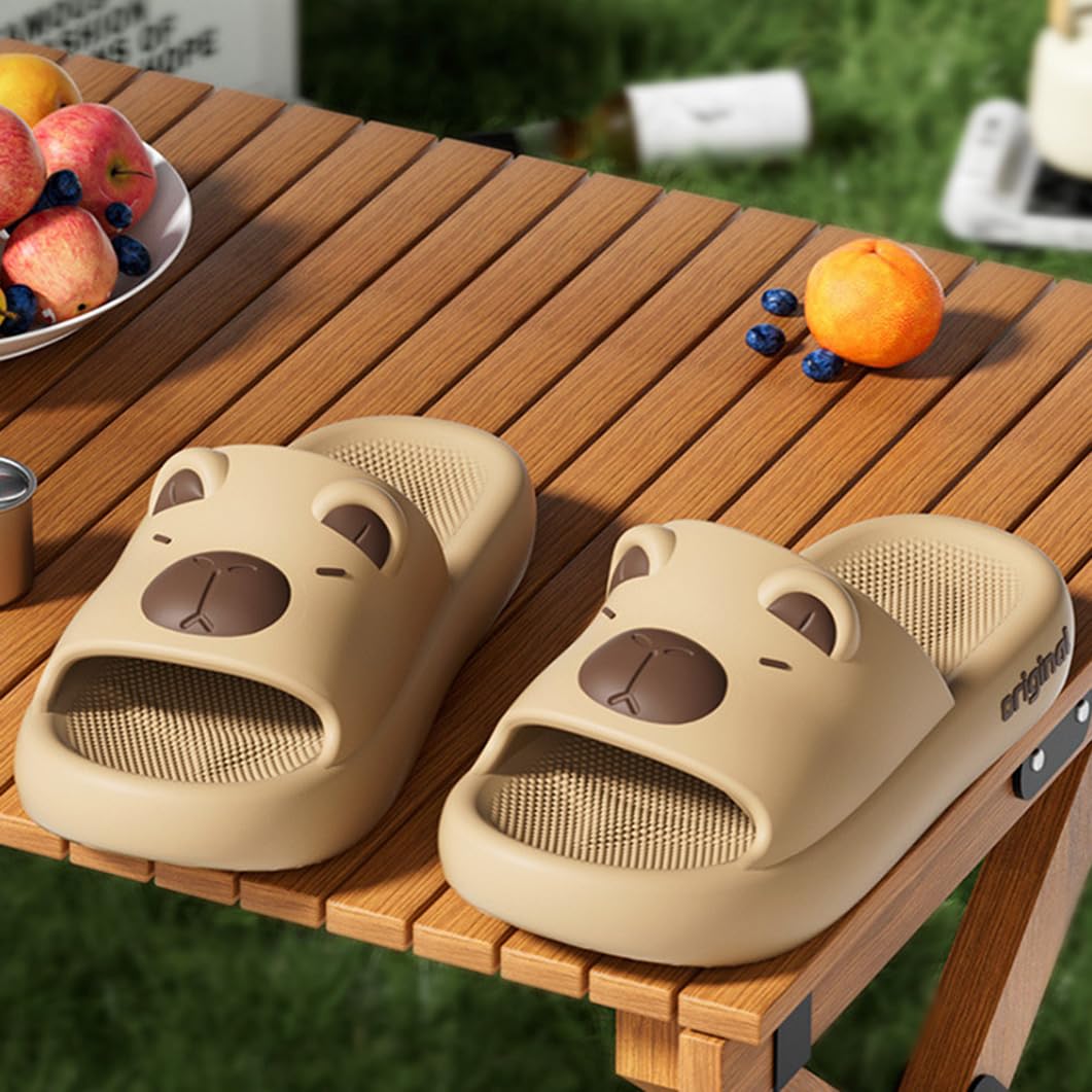 Pantofole con Animali Capibara E Cartoni Animati Sandali Antiscivolo Scarpe per Casa Calzature da Esterno E da Interno per Spiaggia, Viaggio, Doccia, Infradito(40/41 EU, Khaki)