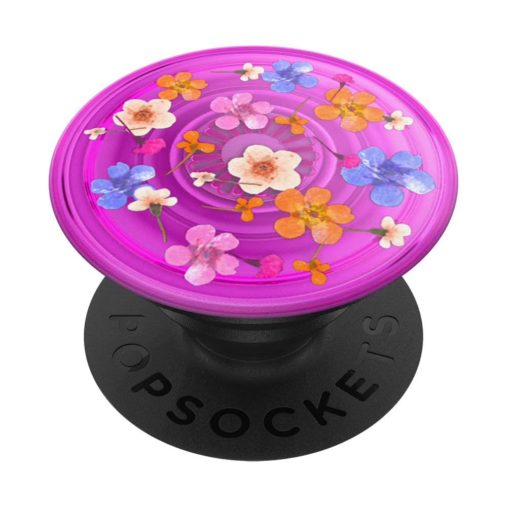 Pink Ditsy Floral Translucent PopSockets Swappable PopGrip