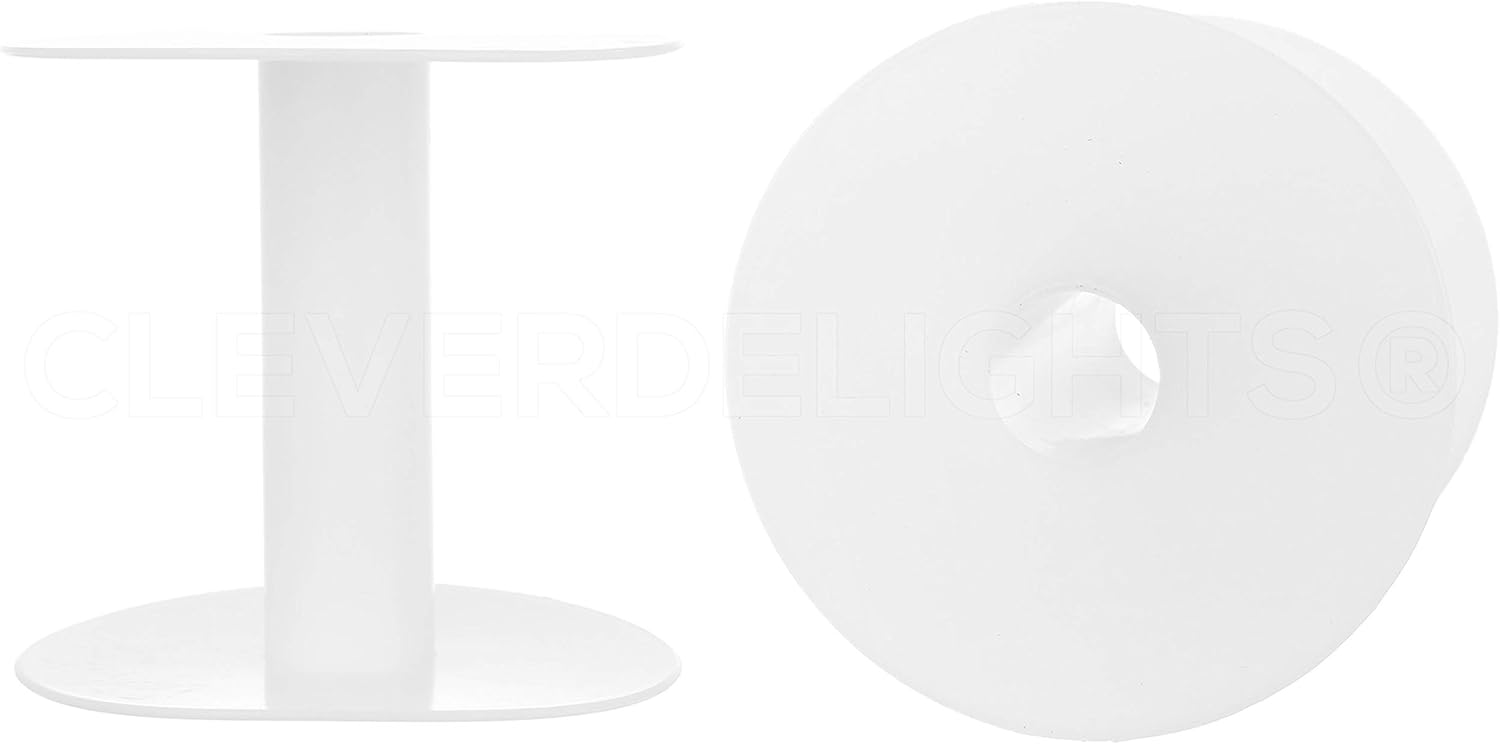 CleverDelights White Plastic Spools - 3 1/2" x 3 5/8" (100)