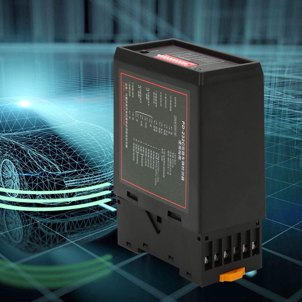 Sensor Inductivo Doble Canal PD232, Detector de Lazo para Estacionamiento de Vehículos con Sensibilidad Ajustable, Ideal para Garajes Residenciales y Comerciales, de Detección de Parking Eficiente