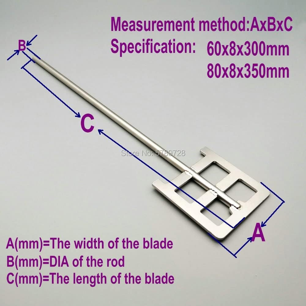 Overhead-Rührstab, Edelstahl Anker Typ Paddel Impeller Rühren Klinge Mit Stange 1pc Mehrere Größen(80x8x350mm)
