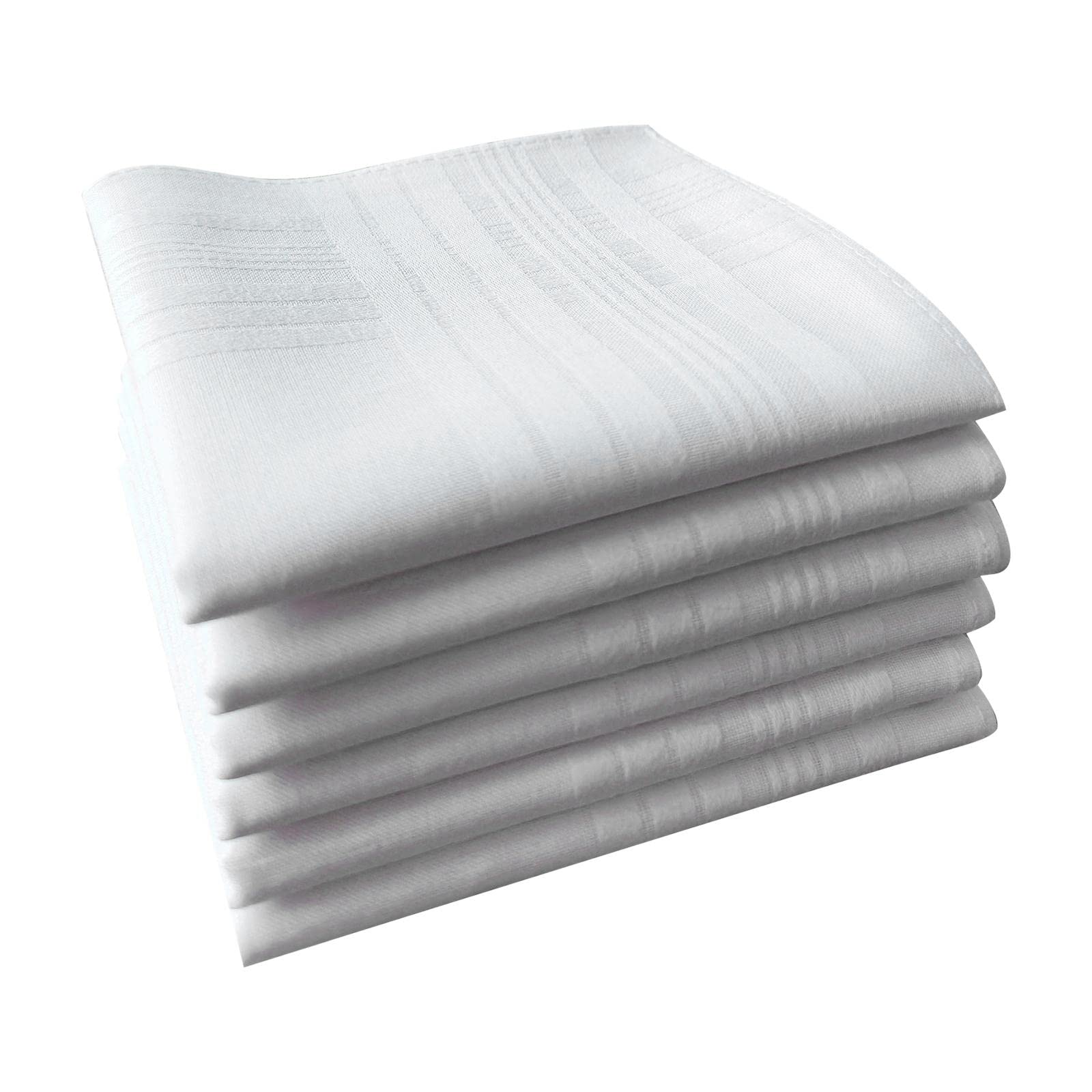 5x Men's White Handkerchiefs Pocket Square Hankies for Father Gentlemen Suit-image-26