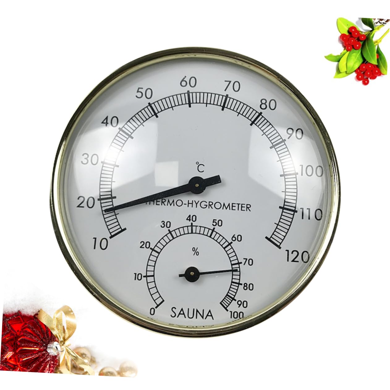 UPKOCH 3 Pezzi termometro miniigrotermografo misuratore analogico temperatura umidità misuratore di umidità e temperatura igrotermografo analogico Golden