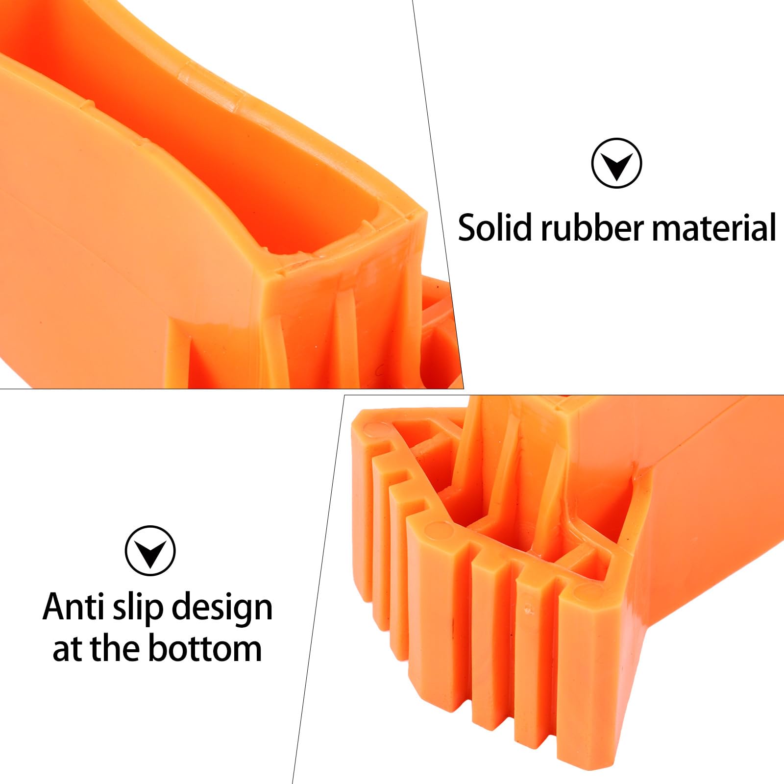 STOBAZA Cubiertas de Goma para Pies de Escalera 50X20 MM, Juego de 4 Piezas Resistentes, Antideslizantes para Escaleras de Aluminio en Hogares