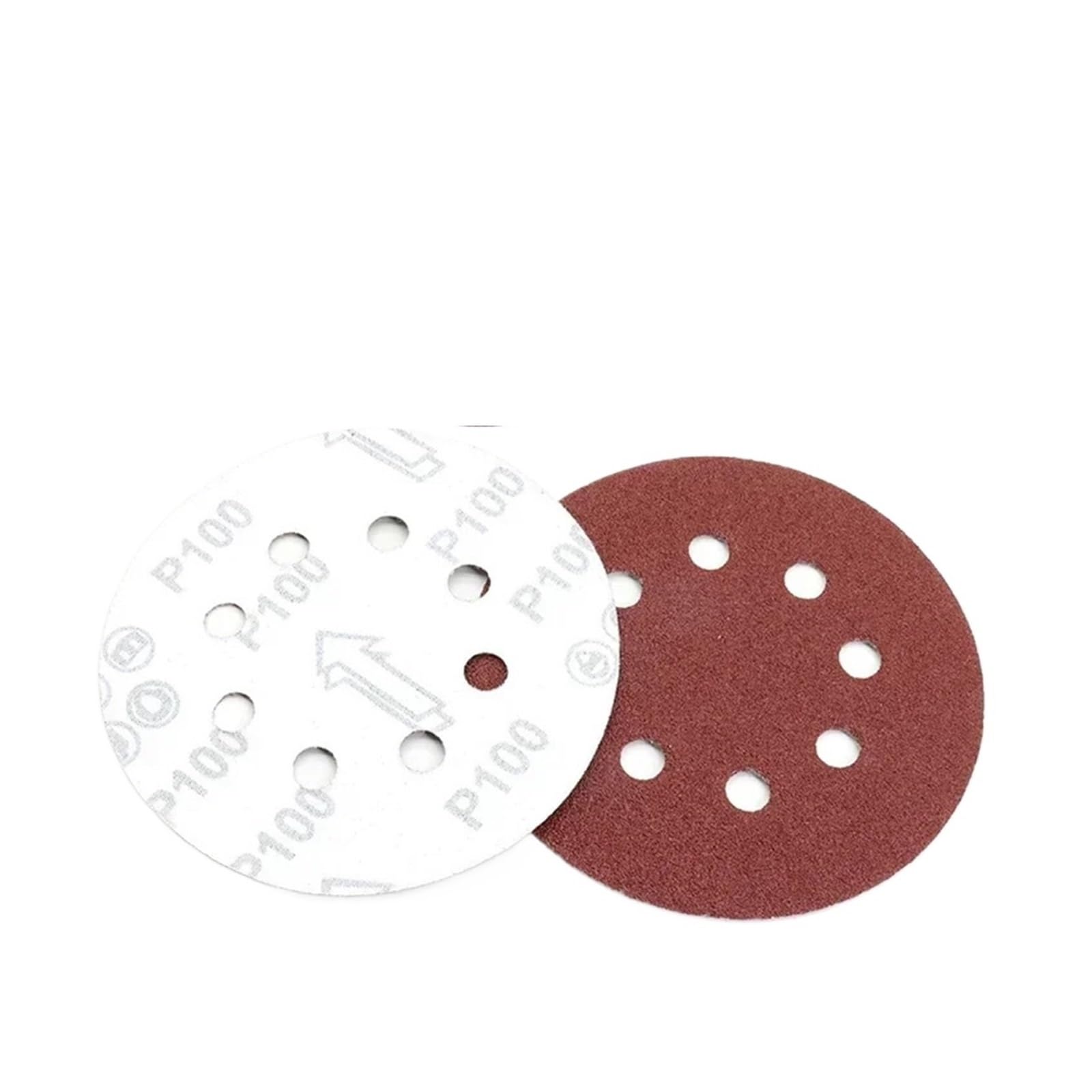 Carta vetrata dei dischi d'insabbiamento a 8 fori da 200 pezzi/5 pollici, carta for levigatrice orbitale casuale Per levigatrici(Red-p1200)