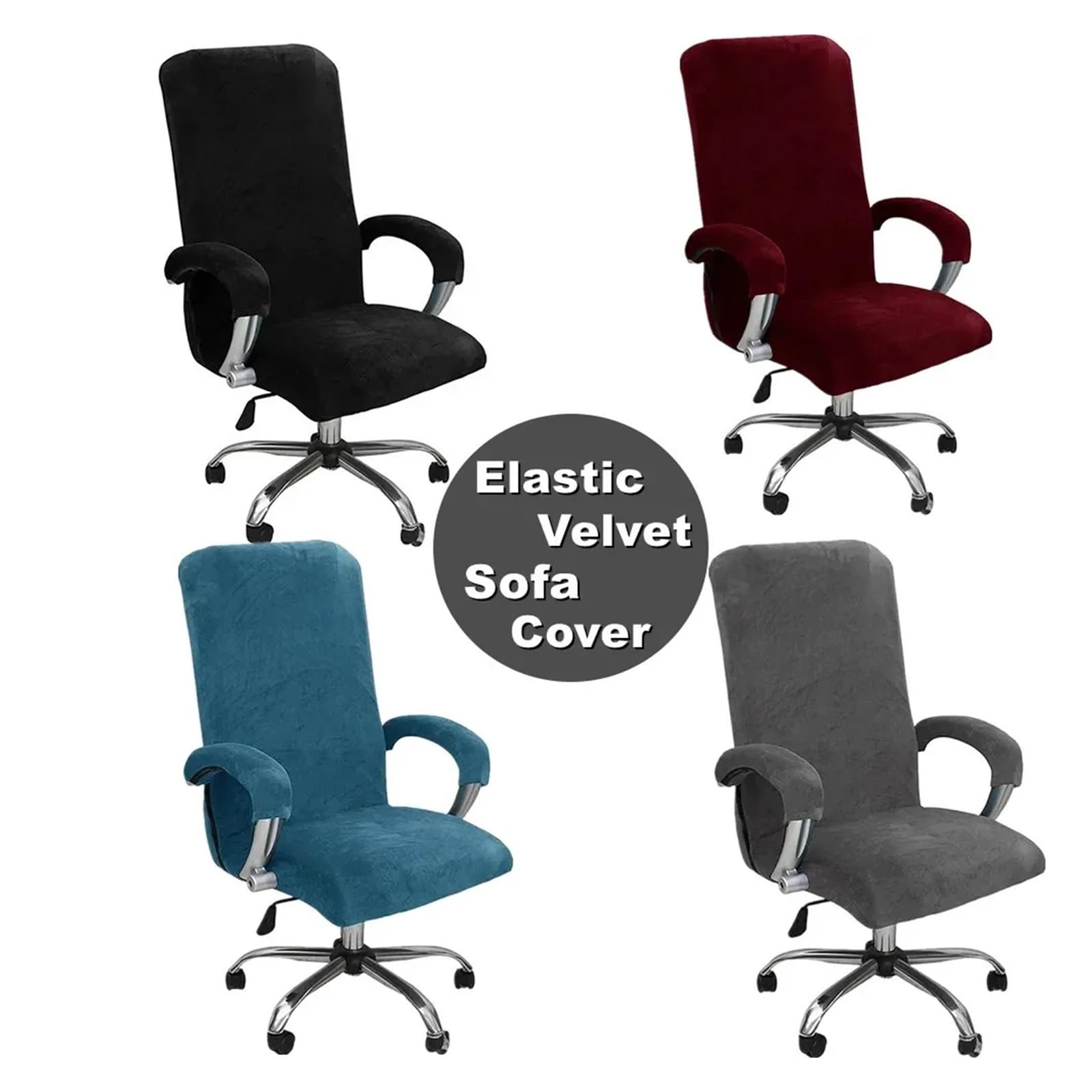 Houssesdechaise De Gaming Housse De Chaise De Jeu avec Accoudoir, Housse De Chaise De Jeu en Velours Épais, Antidérapante, Imperméable Et Amovible, 3 Pièces/Ensemble(Burgundy,XL)
