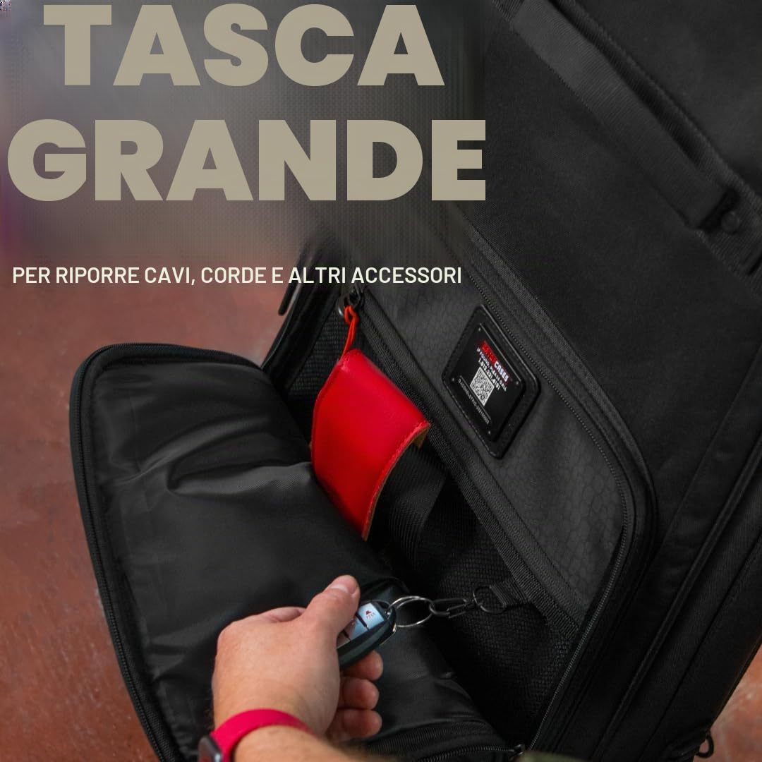 Gator CASES - ICON Series Borsa da Concerto Premium Resistente alle Intemperie per Bassi Elettrici con Cerniere Compatibili con Lucchetti TSA, Nero (G-ICONBASS)