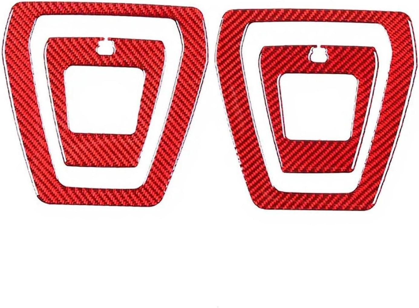 for 2024 2025 Compatible for BMW 5 Series Car Seat Back Decorate Panel Frame Decorative Cover Red Soft Carbon Fiber Trim 4pcs Car Accessories