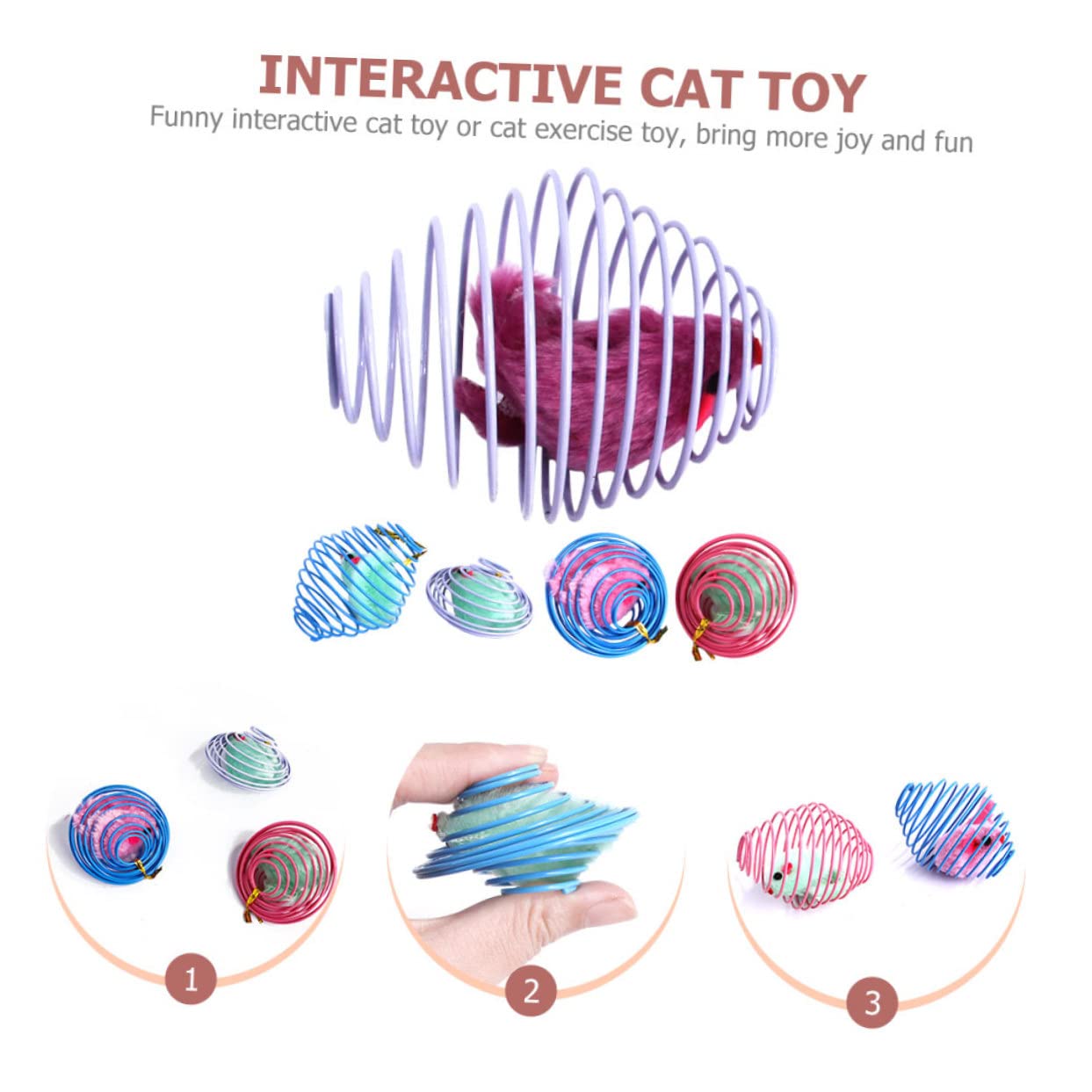 Yardwe 15stücke Interaktive Katzen-spielzeuge -spielzeuge Für Katzen Von Training Und Unterhaltung Zufällige Farben Für Spielen Und Reduzierung Von Langeweile
