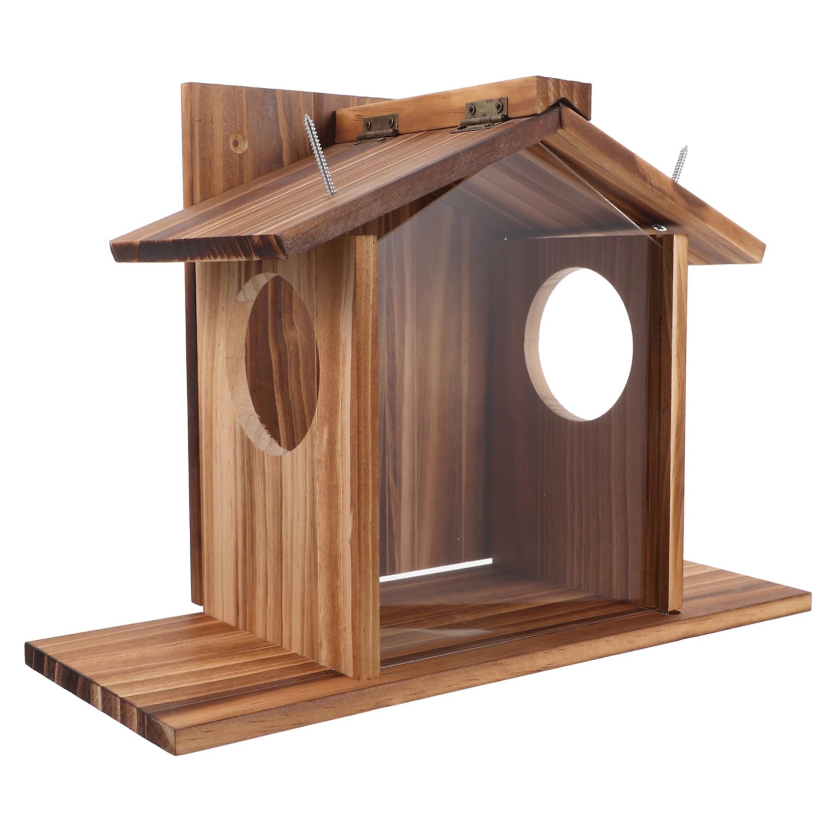 ibasenice Holz Eichhörnchen Futterhaus Wetterfest Robuste Futterstation für Garten und Außenbereich Langlebiger Nussbehälter zur Eichhörnchen und Vogelanziehung im Hinterhof