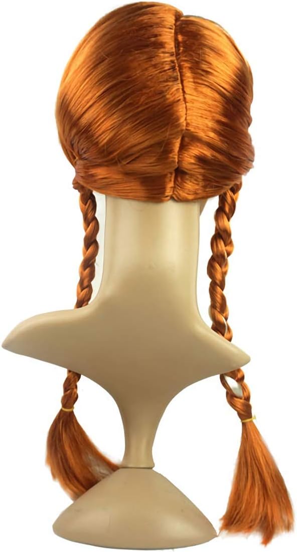 Joy Join Princess Anna Costume Wigs for Little Girls Birthday,Halloween,Christmas Party (Brown)