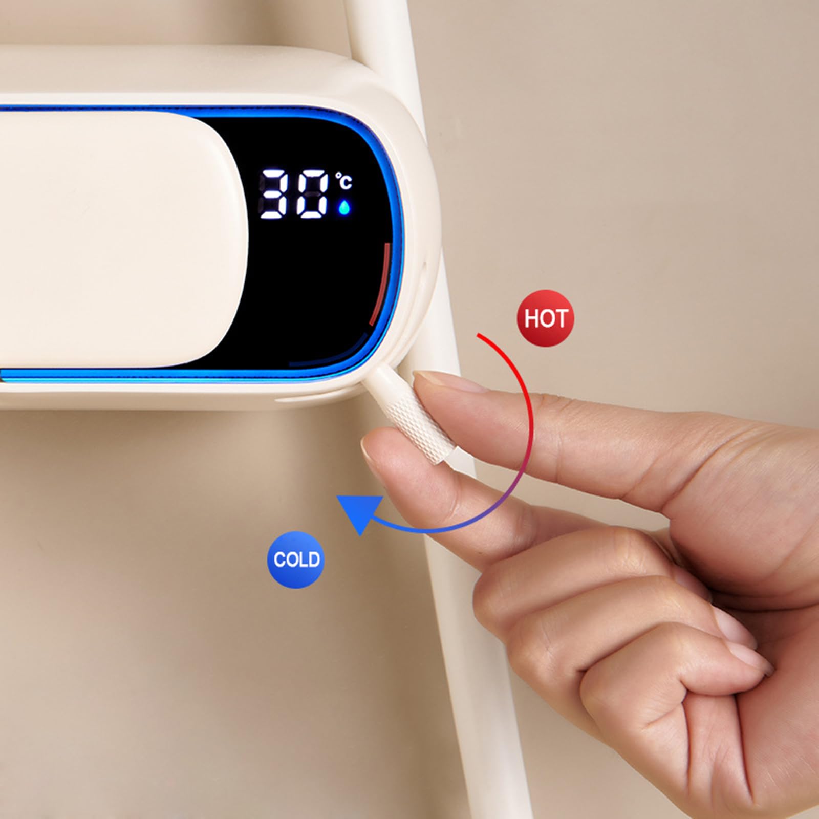 Miscelatore Doccia con Soffione e Doccetta Funzione 3+1,Bianco Latte