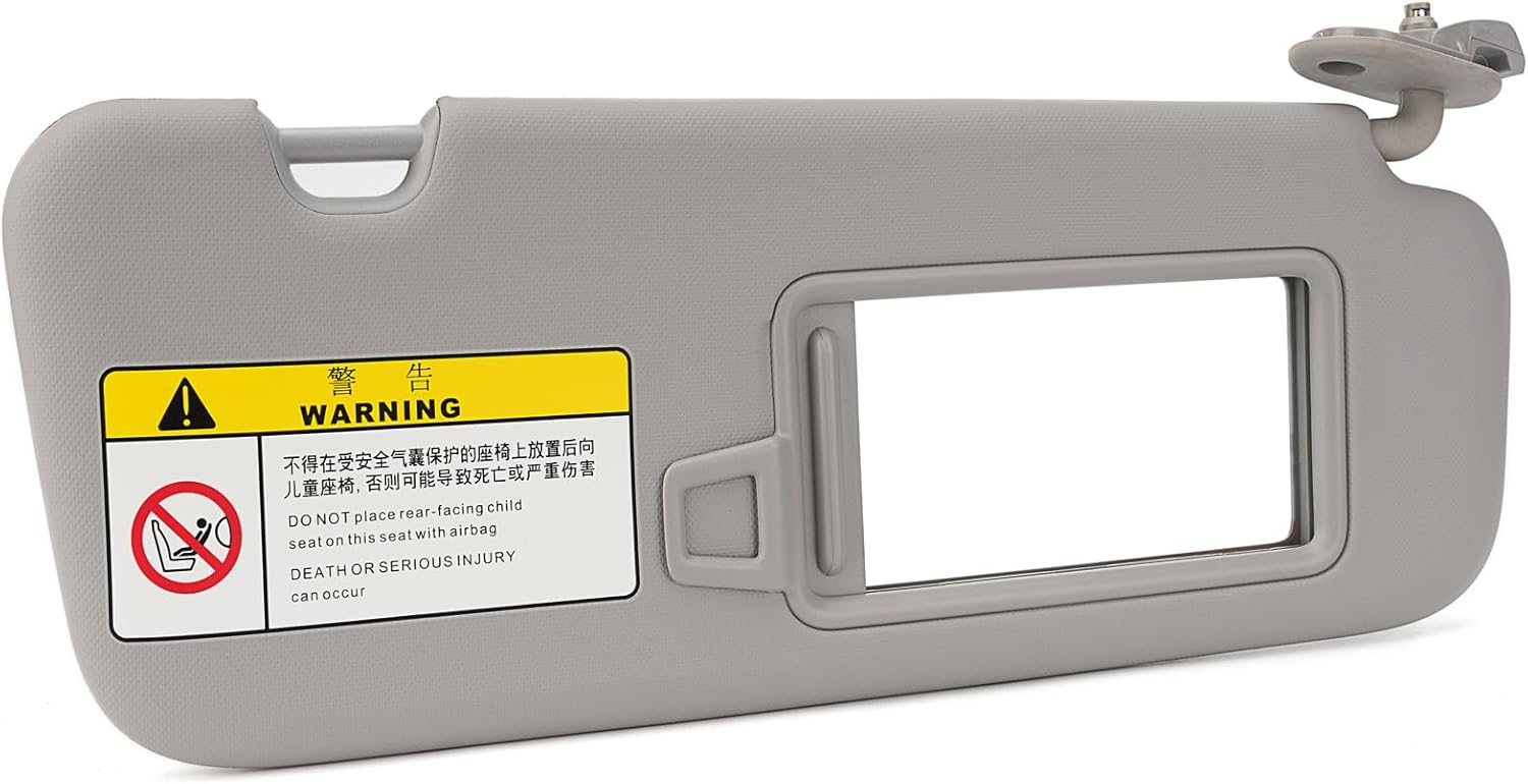 Left Driver & Right Passenger Side Sun Visor Compatible with 2017 2018 2019 Hyundai Elantra AD Replaces # 85210-F0100TTX, 85220-F0100TTX (Gray)