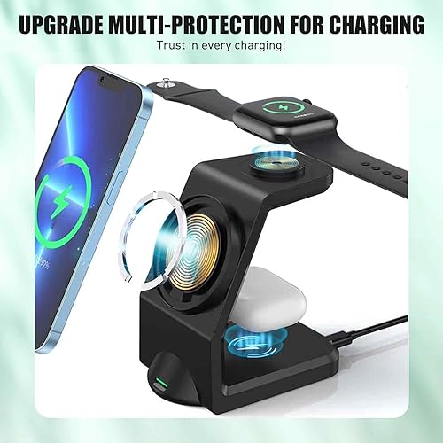 Miniatura 4 de Estación de carga inalámbrica magnética 3 en 1 para Apple múltiples dispositivos, soporte de carga inalámbrico para Apple-1514 Pro Max, iWatch
