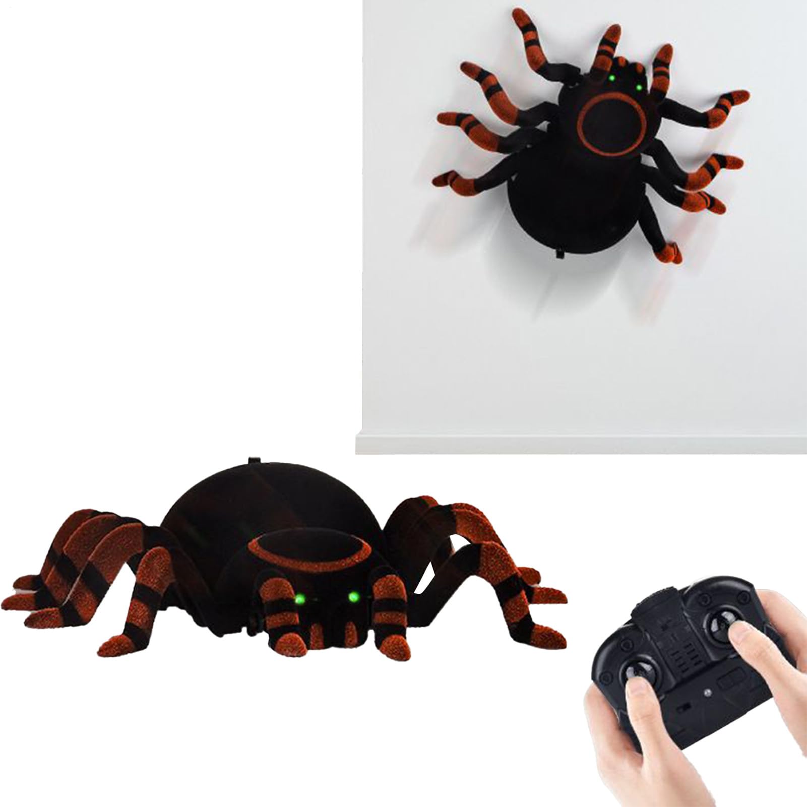 Remote Spider Toy - Remote Control Interactive Realistic - Balck Animatronic Spider Climbing Toys,for Boys Girls Children Adults Indoor Outdoor Home Living Room Bedroom