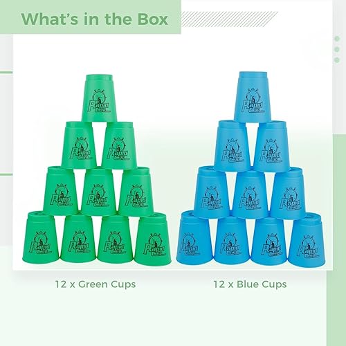 Miniatura 5 de yeesport Tazas apilables deportivas, 24 piezas de tazas apilables deportivas, juego de entrenamiento de velocidad para competición de desafíos,