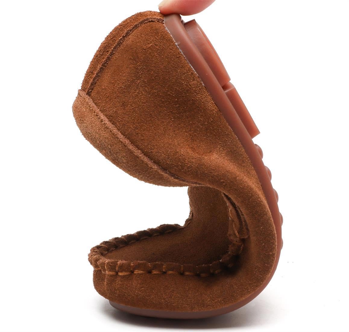 PPXID Fille Garçon Mocassins Classique Suède Chaussures de Ville Mariage Confort Plates Loafers