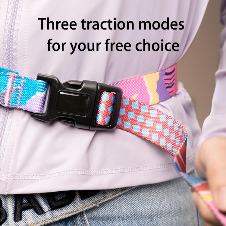 Parluer Hands-Free Dog Leash Belt - Adjustable Crossbody Leash with Shock Absorption, 3 Traction Modes & Anti-Collision Design for Large Dogs (6.8FT)