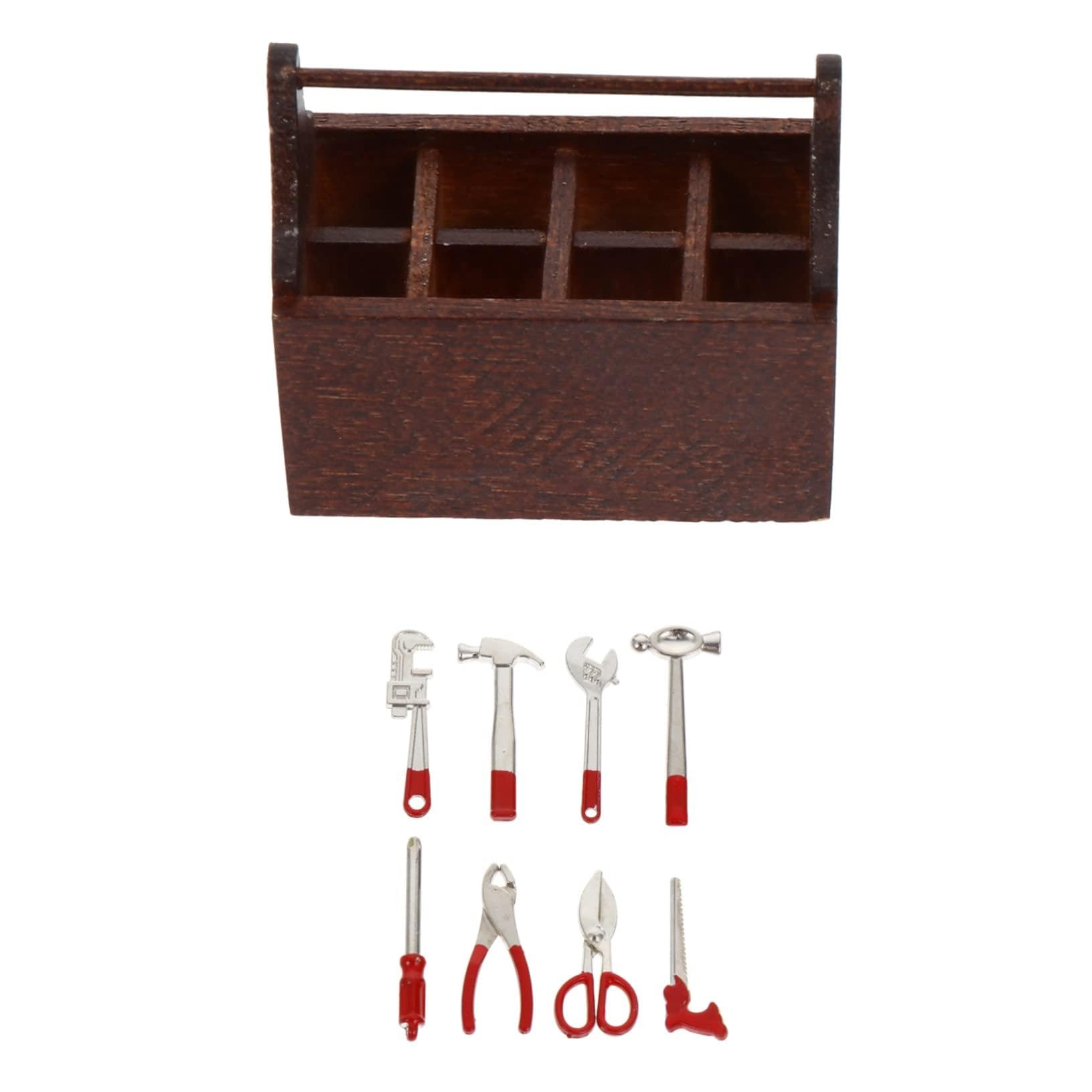 ifundom Mini House Accessories 1 Set Mini Tool Box Miniature Repaired Kit Boys and Girls' Play Handmade Chic Design