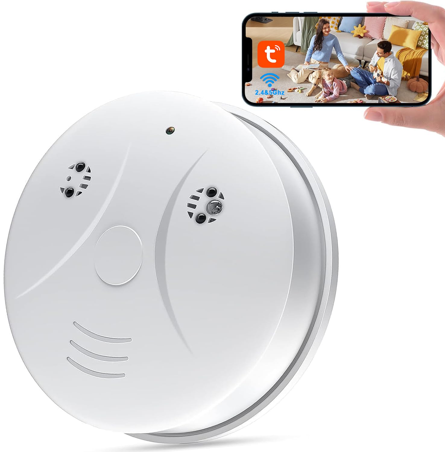Hidden Camera WiFi Smoke Detector HD 1080P Wireless Small Nanny Cam for Home Surveillance Security Cameras Indoor Outdoor