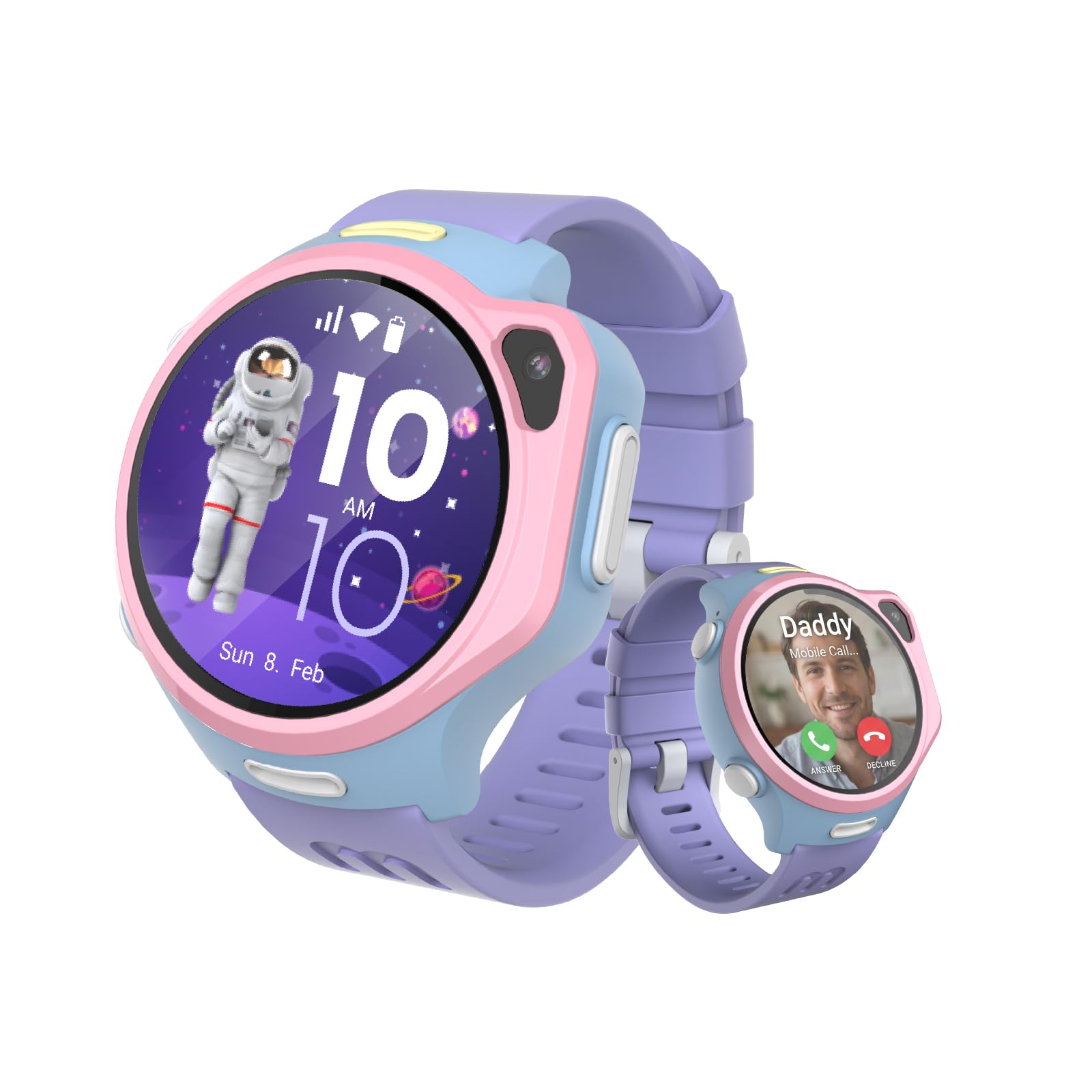 myfirst r2 smart watch for kids with gps tracker, 4g esim video call & sos safety features, 1.3" amoled screen, 5mp camera, music player, for ages 5-12 boys & girls(us version)