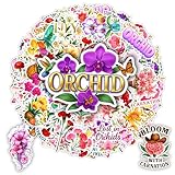 BETANAS 109枚 蘭 ユリ カーネーション ステッカーパック、フローラルビニール防水デカール エレガントな蘭 ピュア ユリ カラフルなカーネーション、子供、ティーン、大人へのギフト、スクラップブック壁ウォーターボトル車