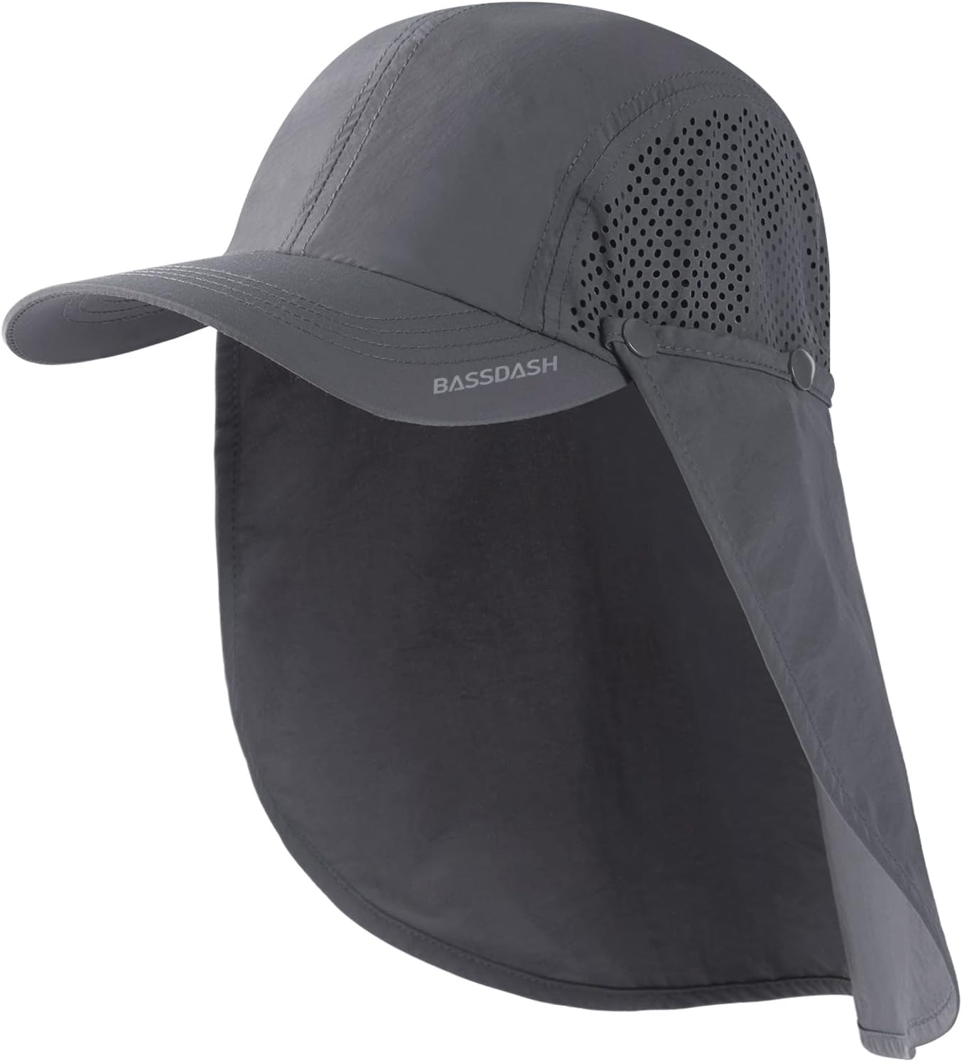 UPF 50+ Foldable Fishing Hat Baseball Cap with Removable Neck Flap Portable for Men Women Golf Hiking