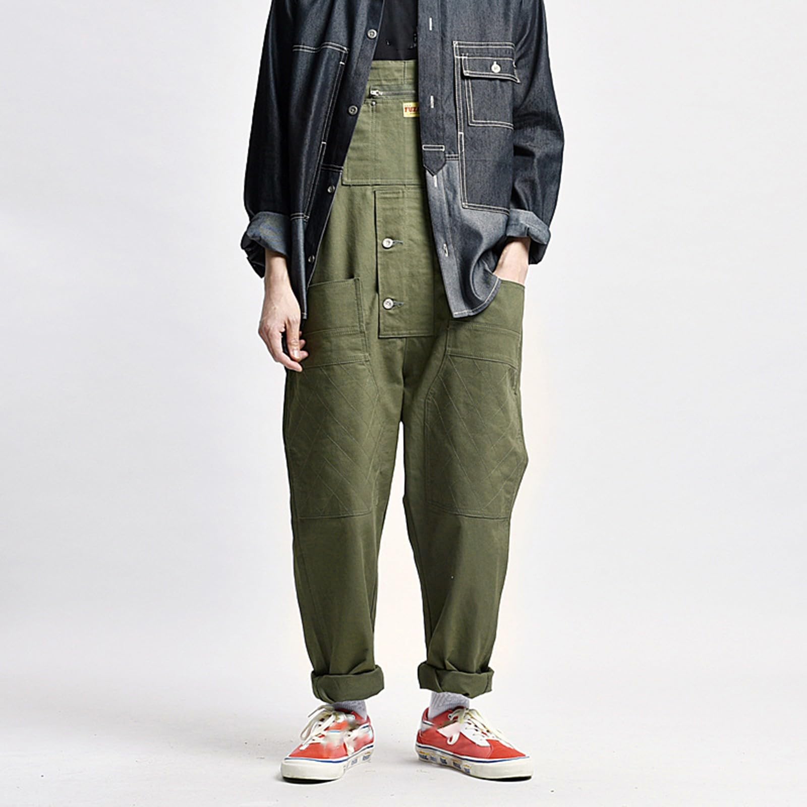 Peto para hombre, vaquero, ropa de trabajo, pantalones de trabajo, ajustados, informales, tirantes ajustables, mono con bolsillos, traje de verano, ropa de calle, pantalones deportivos al