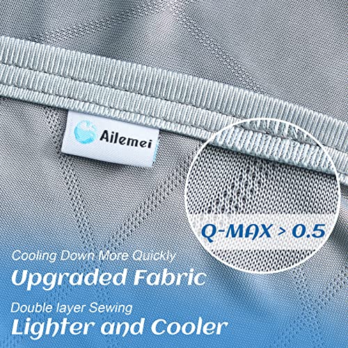 【Upgraded Fabric】 Ailemei Cooling Blanket For Hot Sleepers, King Size Lightweight Breathable Summer Big Blankets For Bed, Q-Max >0.5 Jade Fiber, Keep Body Cool For Hot Flashes Night Sweats, 108"X90" #TOP1